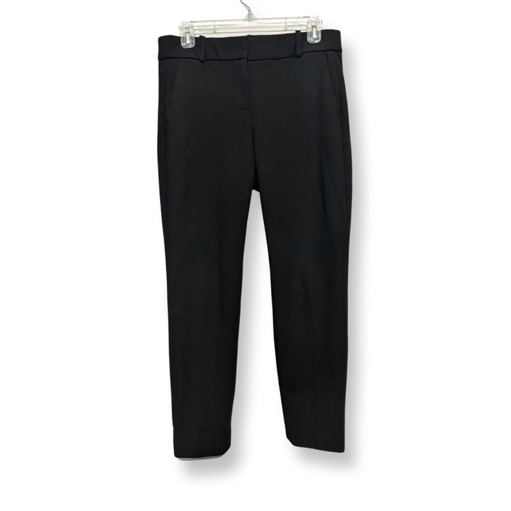 J Crew Womens Career Dress Pants Black Flat Front Skinny Stretch Pockets 6